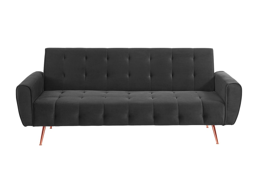 Canapé convertible polyester 3 places gris anthracite}
