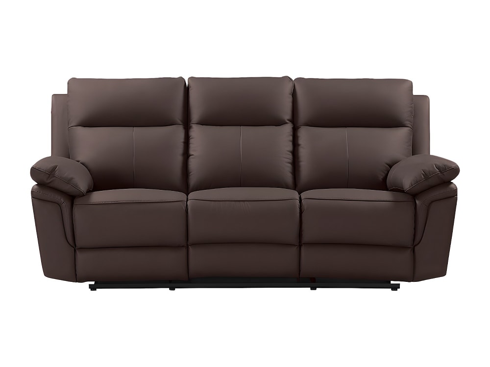 Canapé relaxation cuir 3 places marron chocolat}