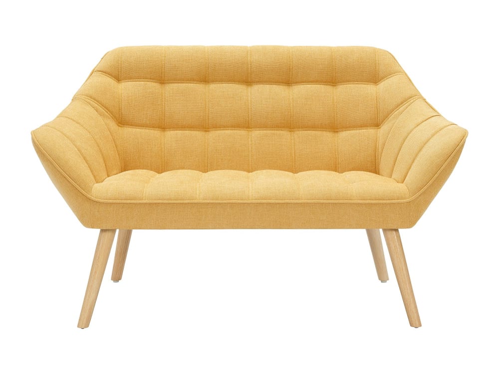 Canapé fixe  2 places jaune moutarde