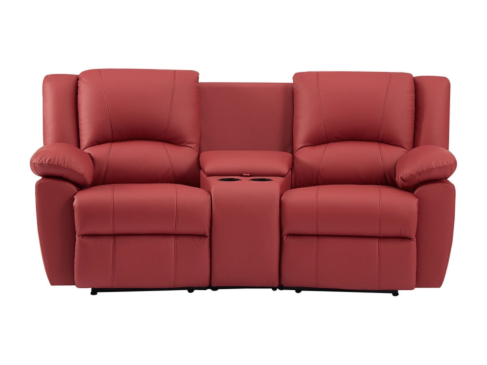 Canapé  cuir 2 places - rouge