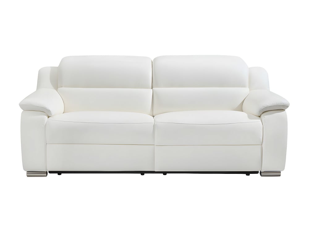 Canapé relaxation cuir 3 places blanc}