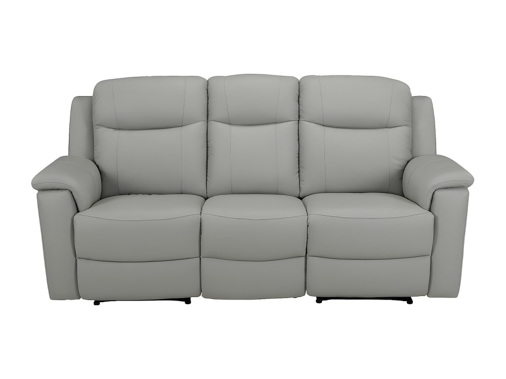 Canapé relaxation cuir 3 places gris clair}