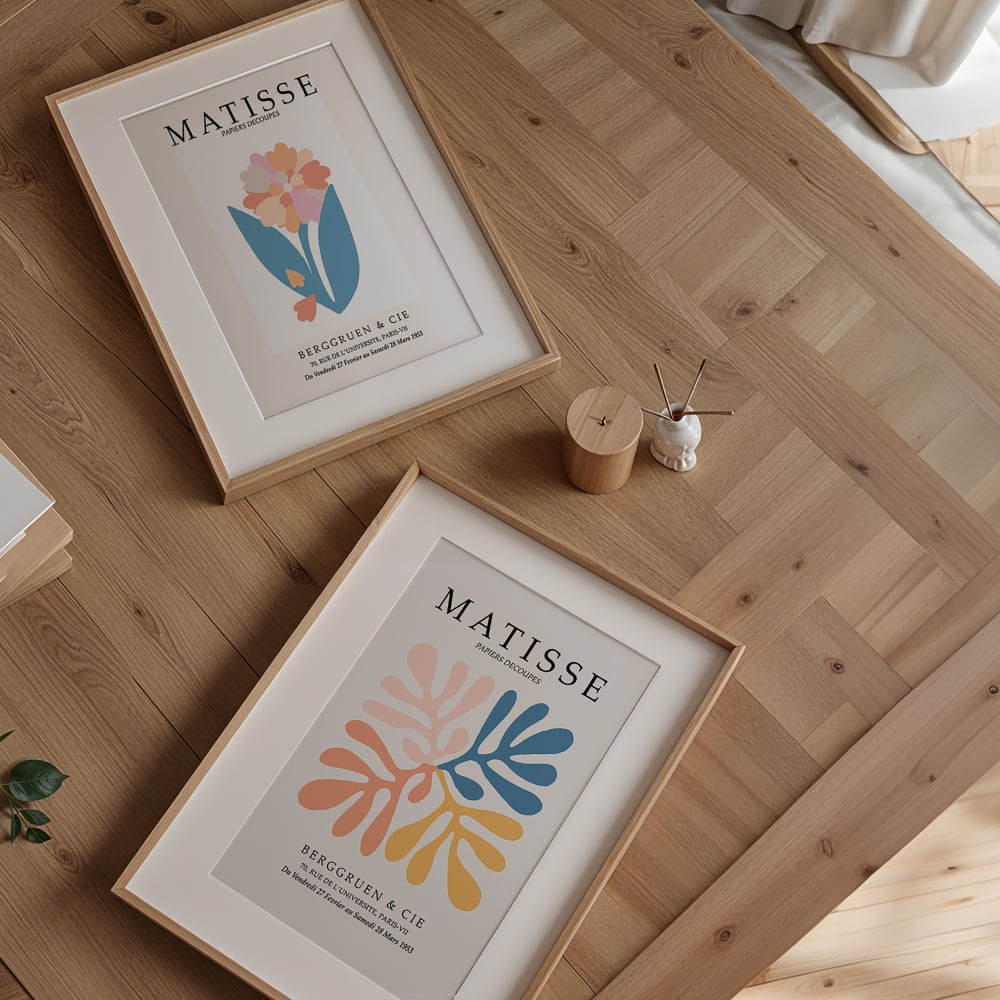 Poster Lab 2er Set Wandbilder 061, schwarzer rahmen, 50x70 cm Mehrfarbig Holz