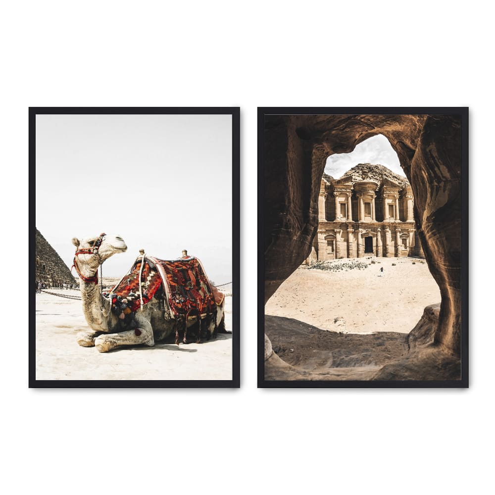 Poster Lab 2er Set Wandbilder 129, schwarzer rahmen, 30x40 cm Mehrfarbig Holz