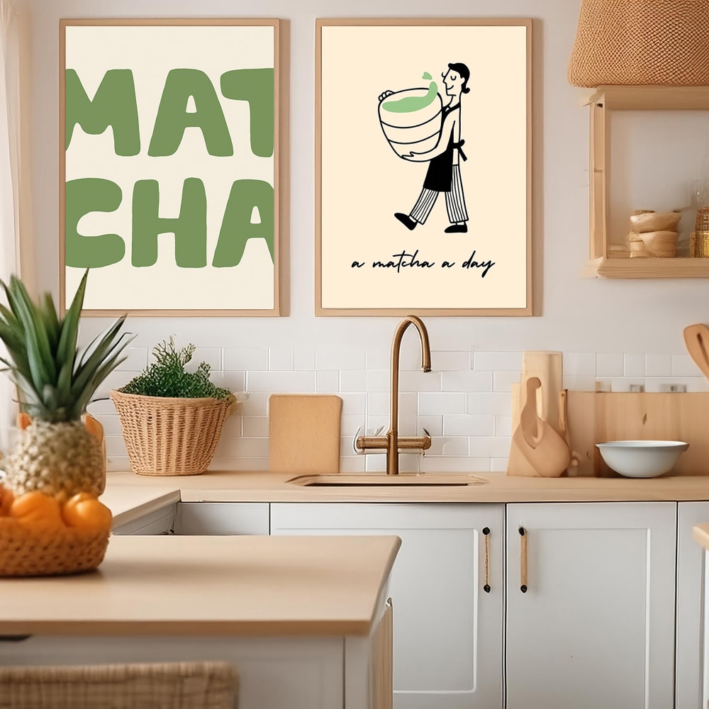 Poster Lab 2er Set Wandbilder 088, hochwertiger rahmen, eichenfurnier, 50x70 cm Mehrfarbig Holz