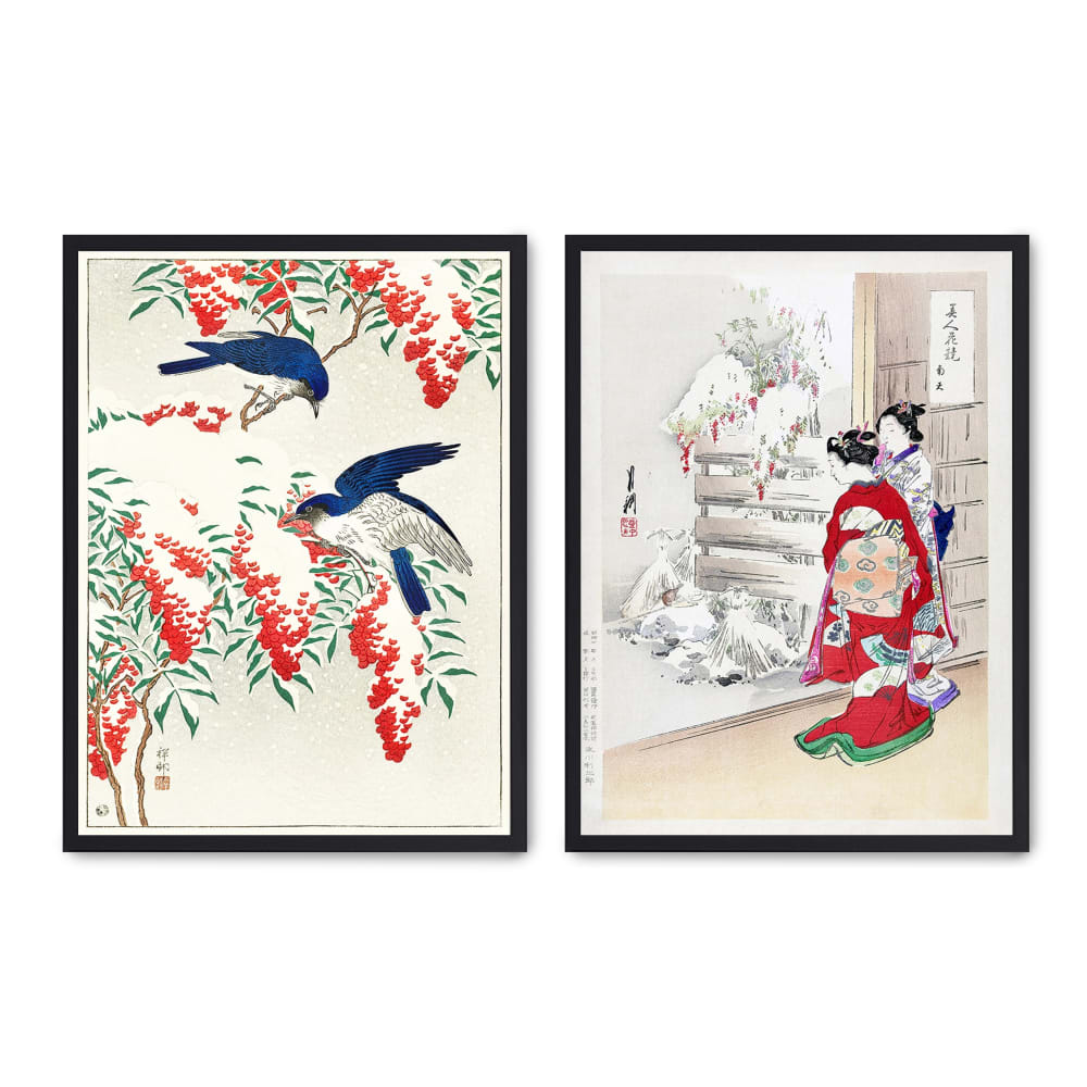 Poster Lab 2er Set Wandbilder 037, schwarzer rahmen, 30x40 cm Mehrfarbig Holz