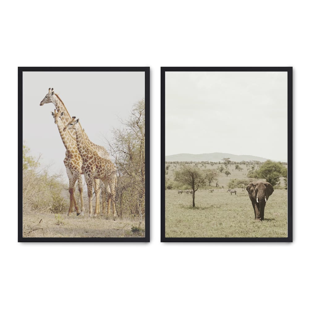 Poster Lab 2er Set Wandbilder 137, schwarzer rahmen, 50x70 cm Mehrfarbig Holz