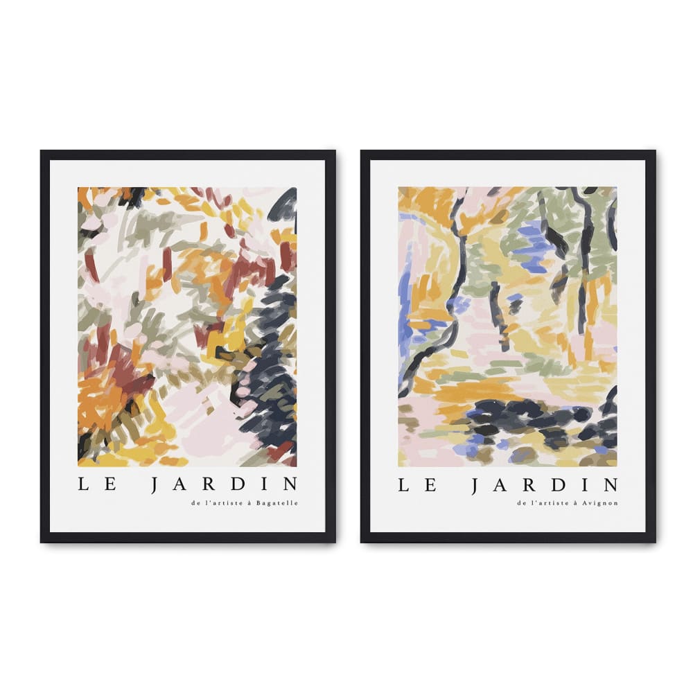 2er Set Wandbilder 045, schwarzer rahmen, 50x70 cm - Maisons Du