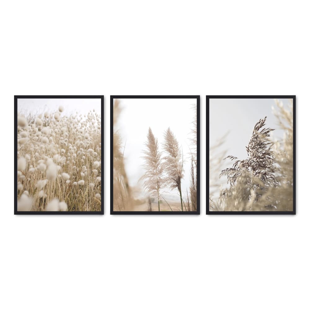 3er Set Wandbilder 204, schwarzer rahmen, 30x40 cm - Maisons Du