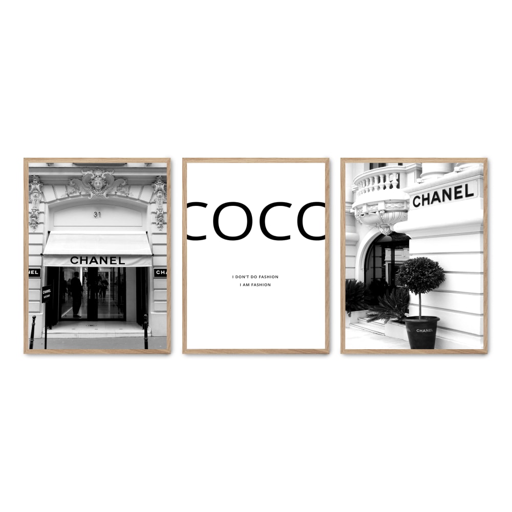 Poster Lab 3er Set Wandbilder 211, hochwertiger rahmen, eichenfurnier, 50x70 cm Mehrfarbig Holz