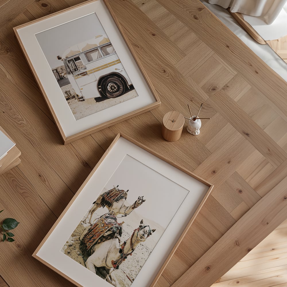Poster Lab 2er Set Wandbilder 125, schwarzer rahmen, 50x70 cm Mehrfarbig Holz