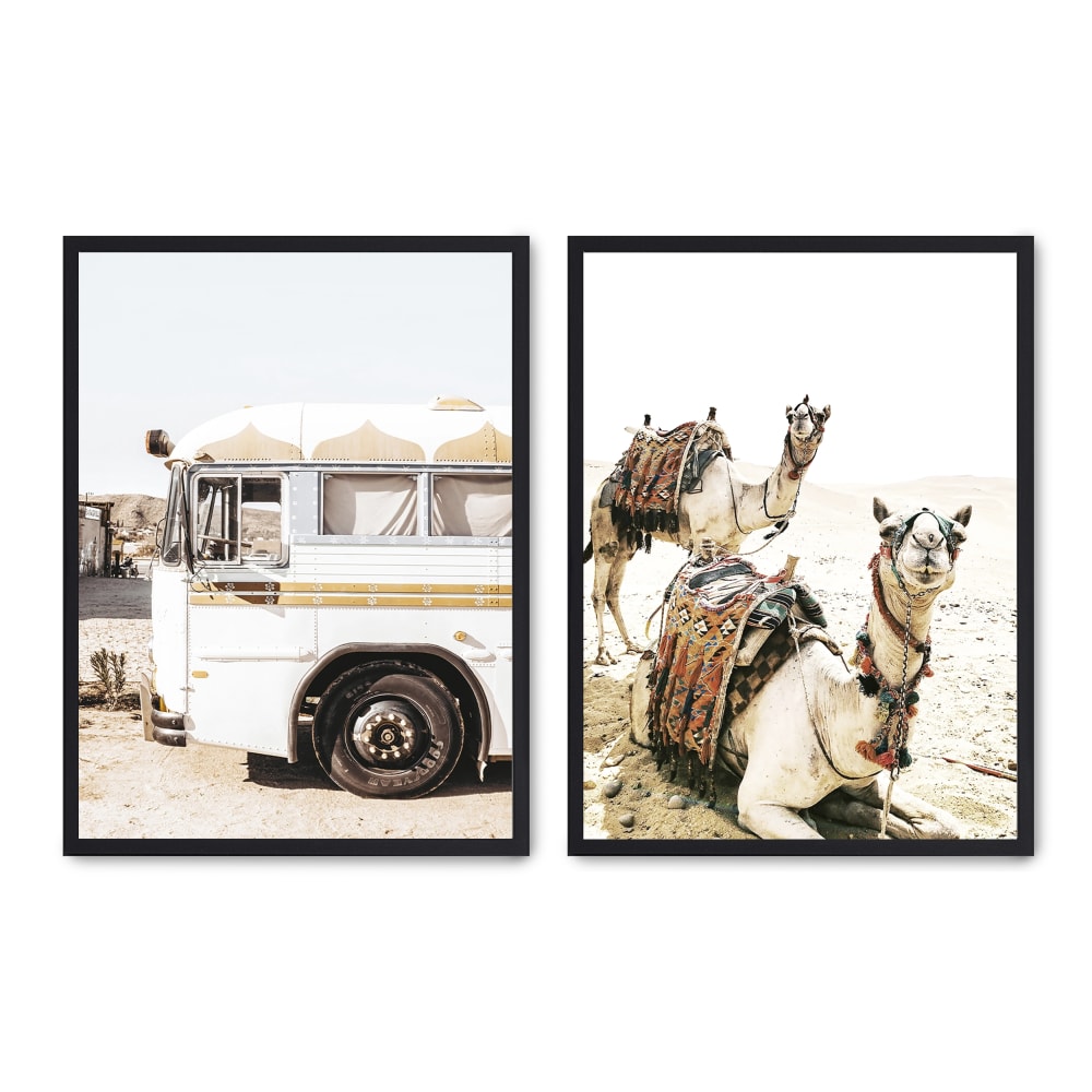 2er Set Wandbilder 125, schwarzer rahmen, 50x70 cm - Maisons Du