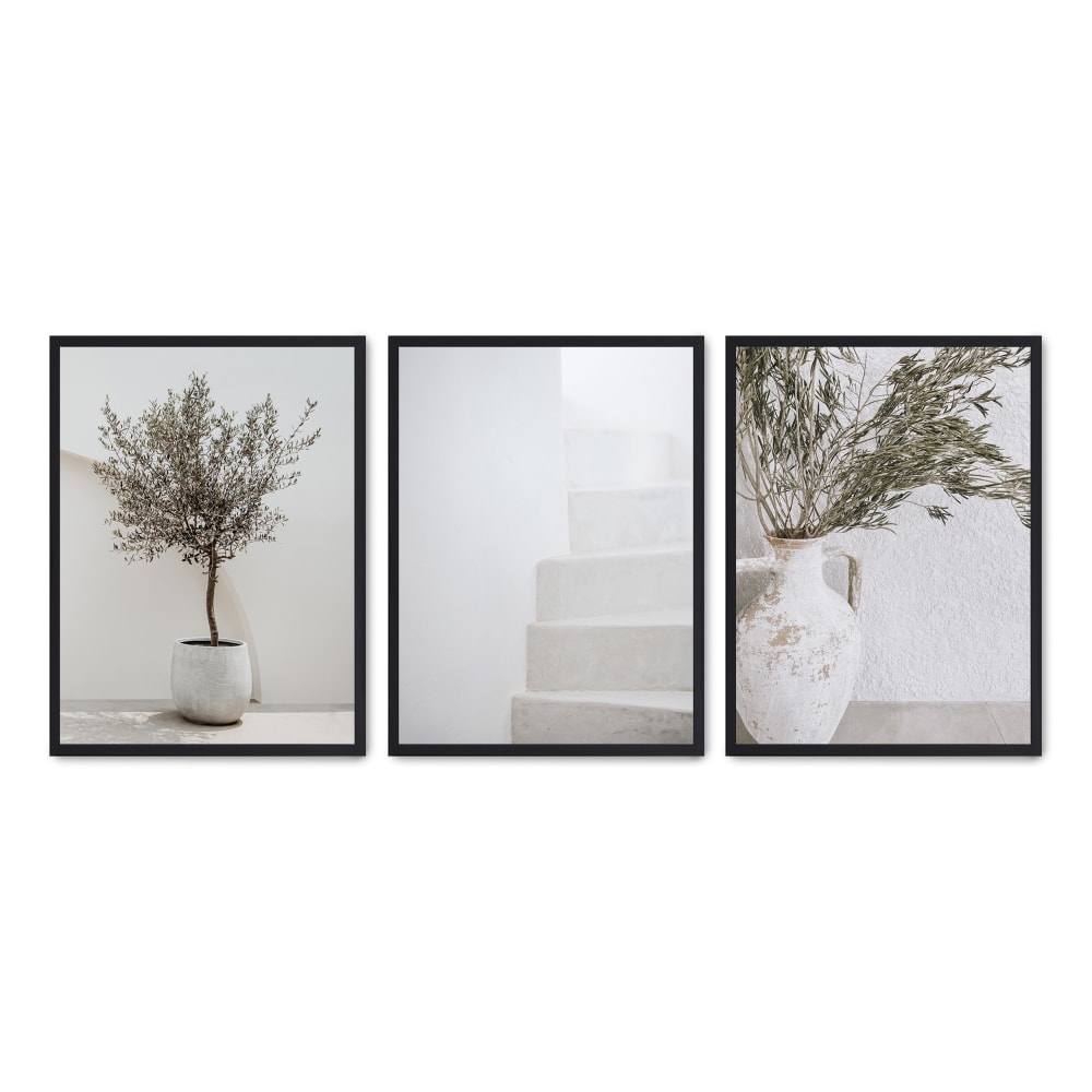 3er Set Wandbilder 159, schwarzer rahmen, 50x70 cm - Maisons Du