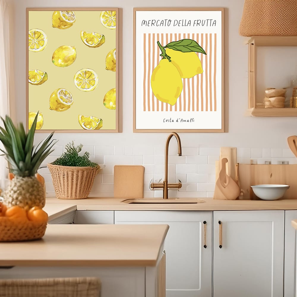 2er Set Wandbilder 099, schwarzer rahmen, 30x40 cm - Maisons Du