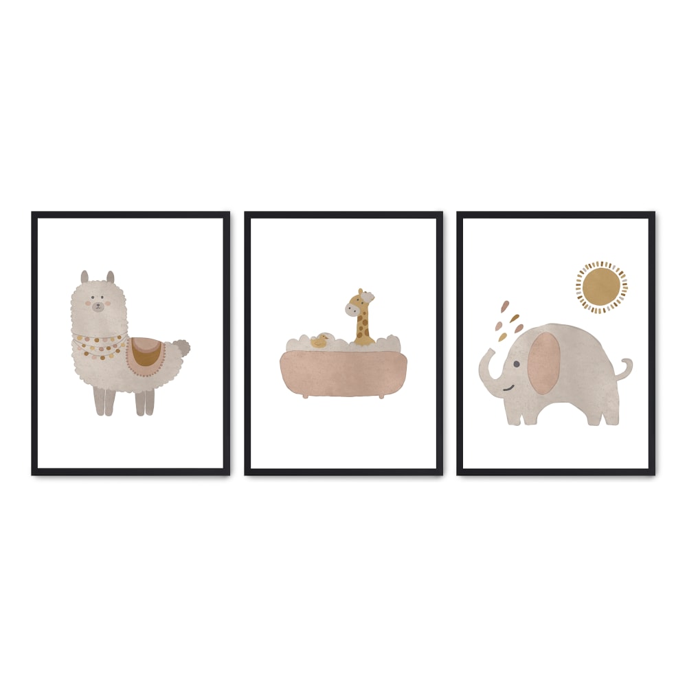 3er Set Wandbilder 222, schwarzer rahmen, 30x40 cm - Maisons Du
