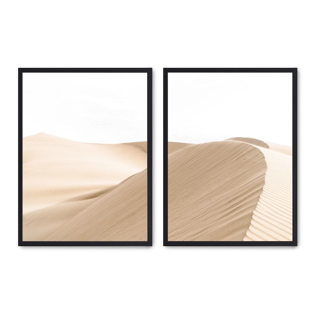 2er Set Wandbilder 133, schwarzer rahmen, 50x70 cm - Maisons Du
