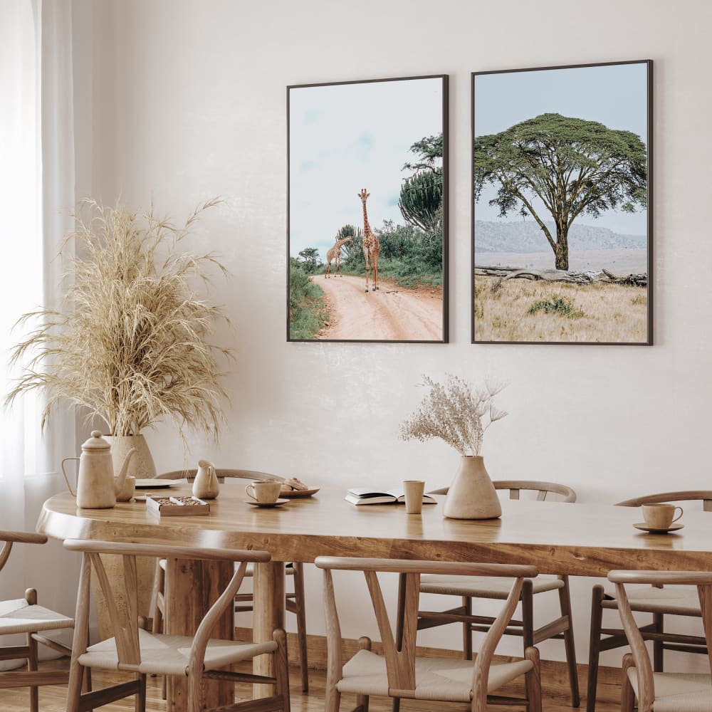 Poster Lab 2er Set Wandbilder 138, hochwertiger rahmen, eichenfurnier, 30x40 cm Mehrfarbig Holz
