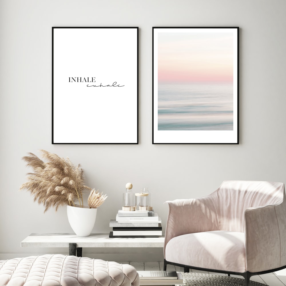 Poster Lab 2er Set Wandbilder 155, hochwertiger rahmen, eichenfurnier, 30x40 cm Mehrfarbig Holz