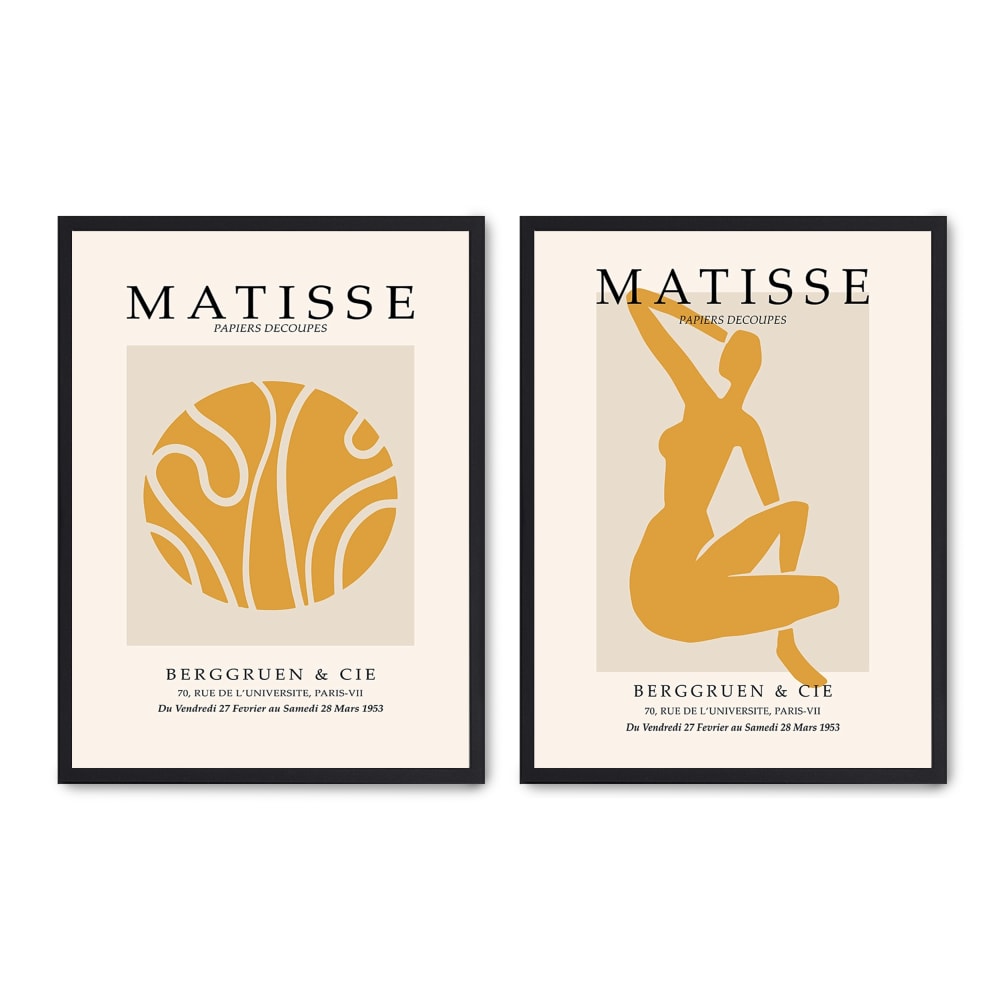 Poster Lab 2er Set Wandbilder 057, schwarzer rahmen, 50x70 cm Mehrfarbig Holz