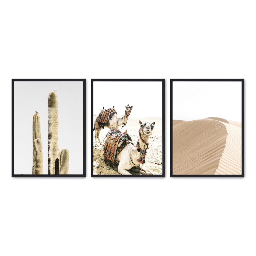 3er Set Wandbilder 224, schwarzer rahmen, 50x70 cm - Maisons Du