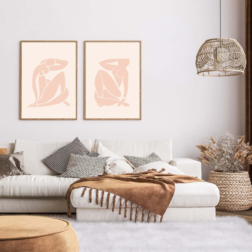 2er Set Wandbilder 054, schwarzer rahmen, 30x40 cm - Maisons Du