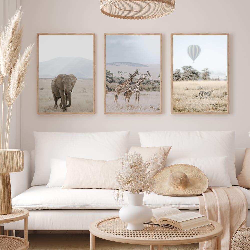 Poster Lab 3er Set Wandbilder 226, schwarzer rahmen, 30x40 cm Mehrfarbig Holz