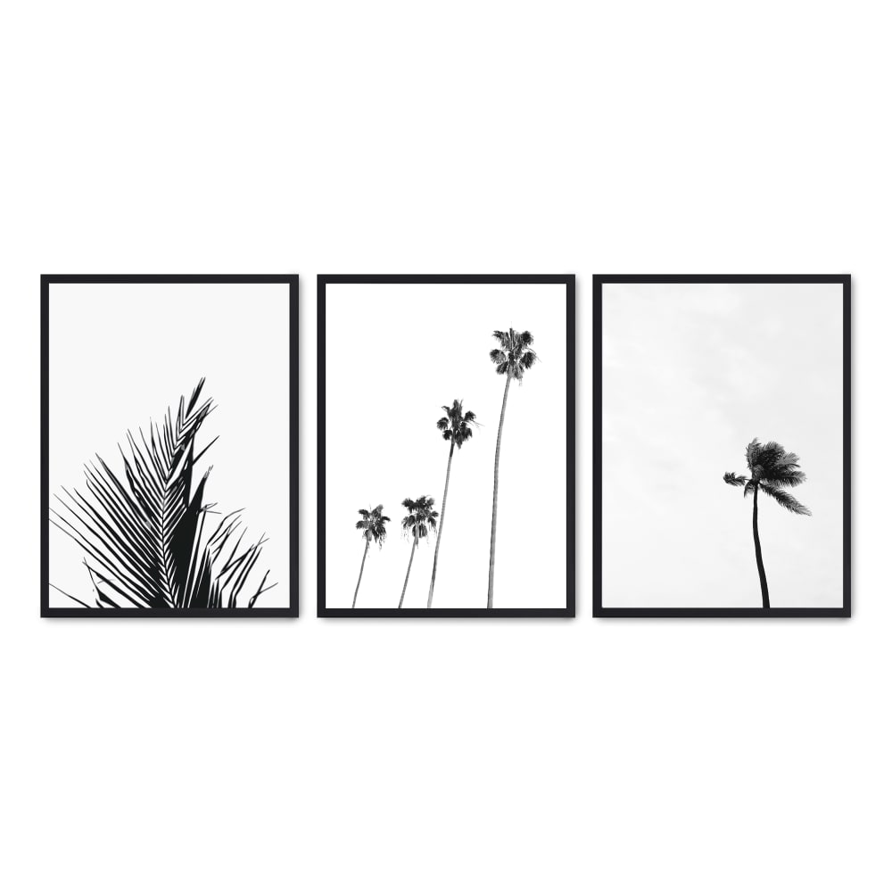 3er Set Wandbilder 199, schwarzer rahmen, 50x70 cm - Maisons Du