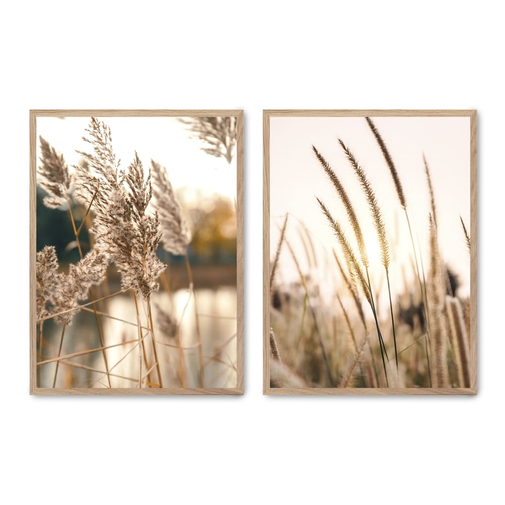 2er Set Wandbilder 086, hochwertiger rahmen, eichenfurnier, 30x40
