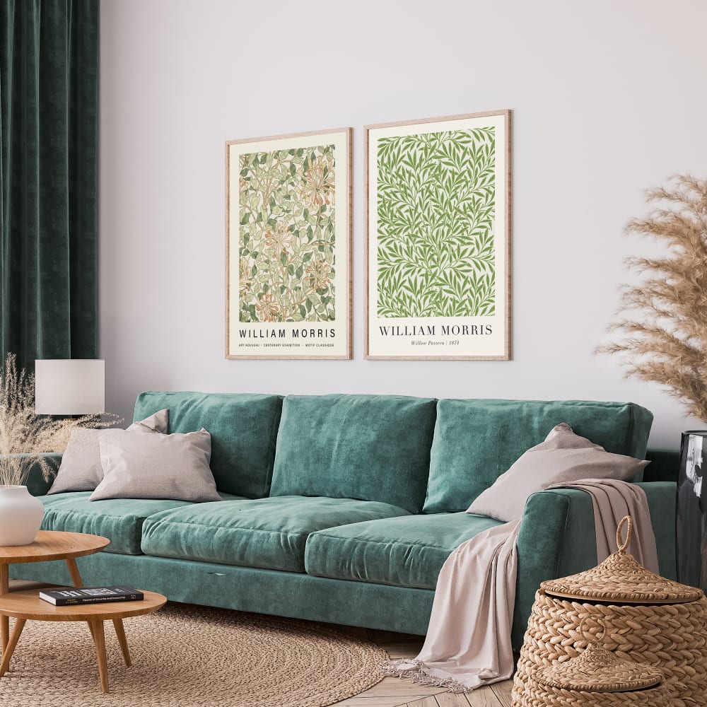 Poster Lab 2er Set Wandbilder 077, hochwertiger rahmen, eichenfurnier, 30x40 cm Mehrfarbig Holz