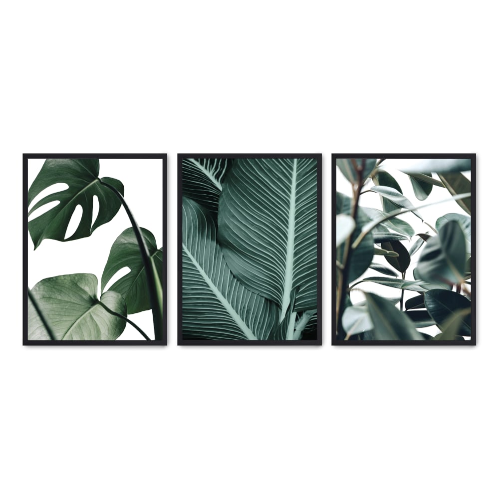 3er Set Wandbilder 203, schwarzer rahmen, 30x40 cm - Maisons Du