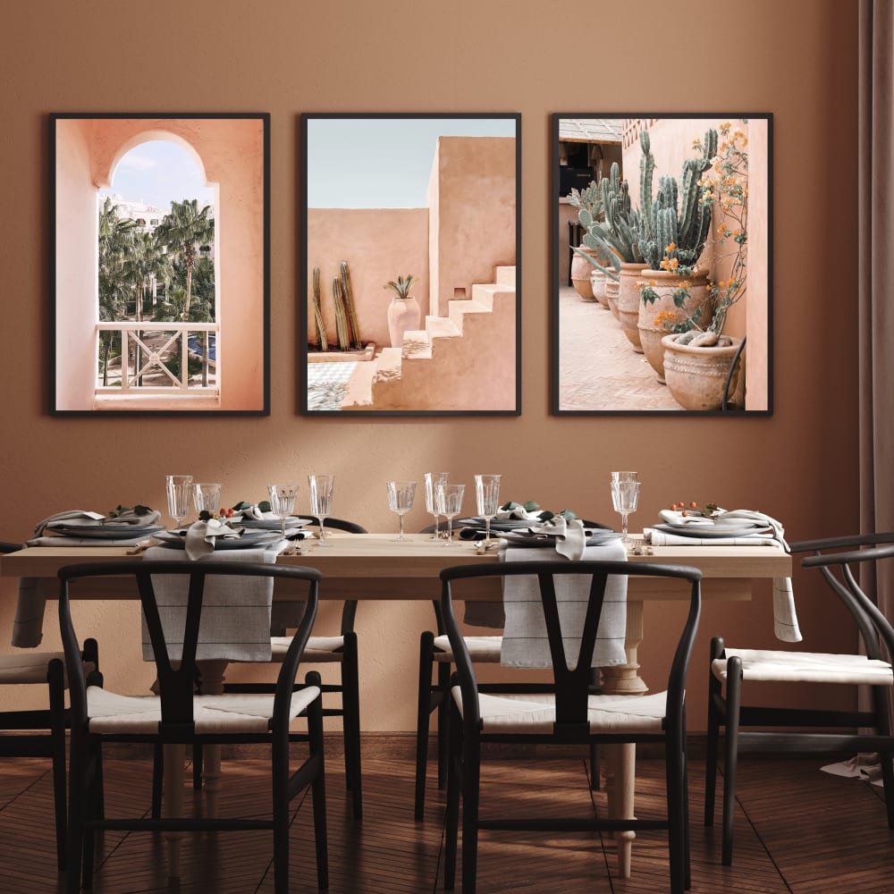 Poster Lab 3er Set Wandbilder 157, schwarzer rahmen, 30x40 cm Mehrfarbig Holz
