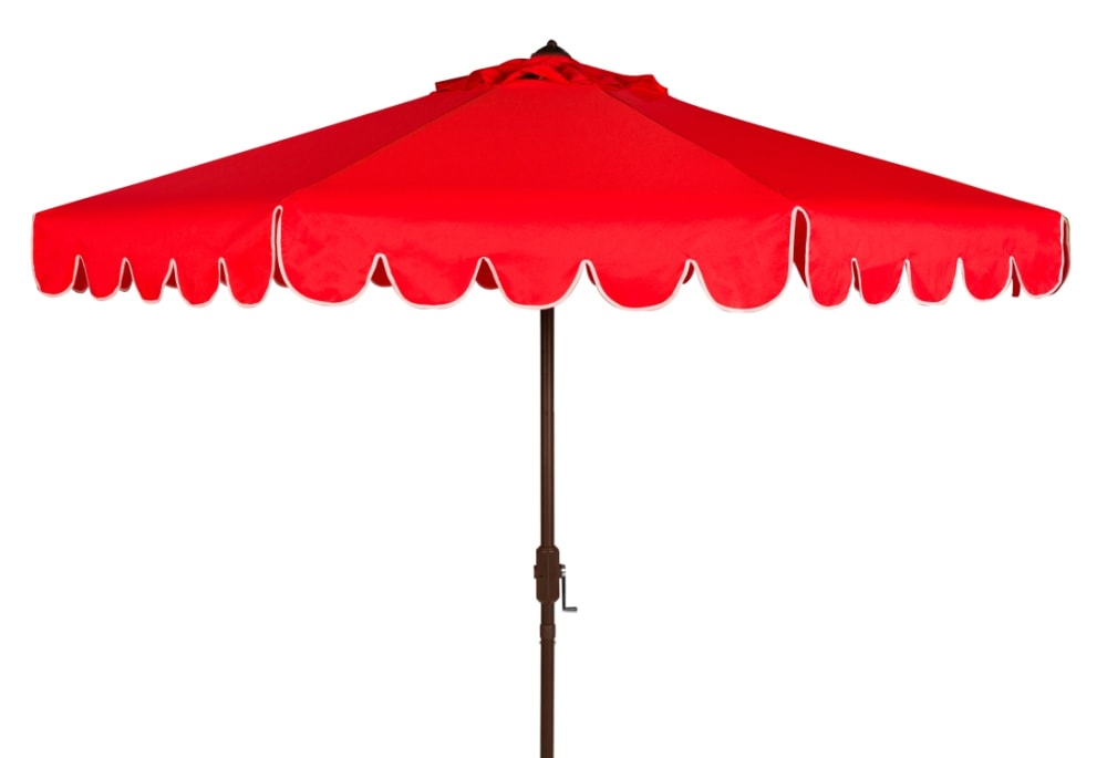 parasol en métal rouge