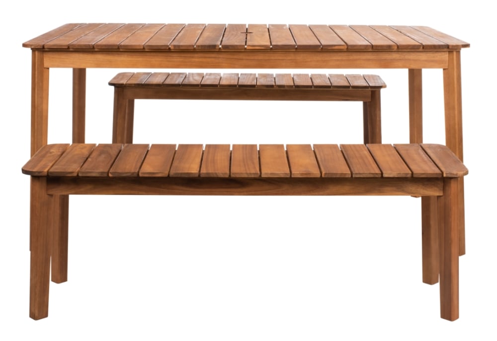 Ensemble de salle à manger d'etérieur en bois d'acacia, naturel Ensemble de salle à manger d'etérieur en bois d'acacia, naturel