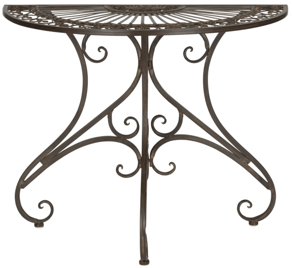 Table d'appoint pour l'extérieur en fer brun rustique