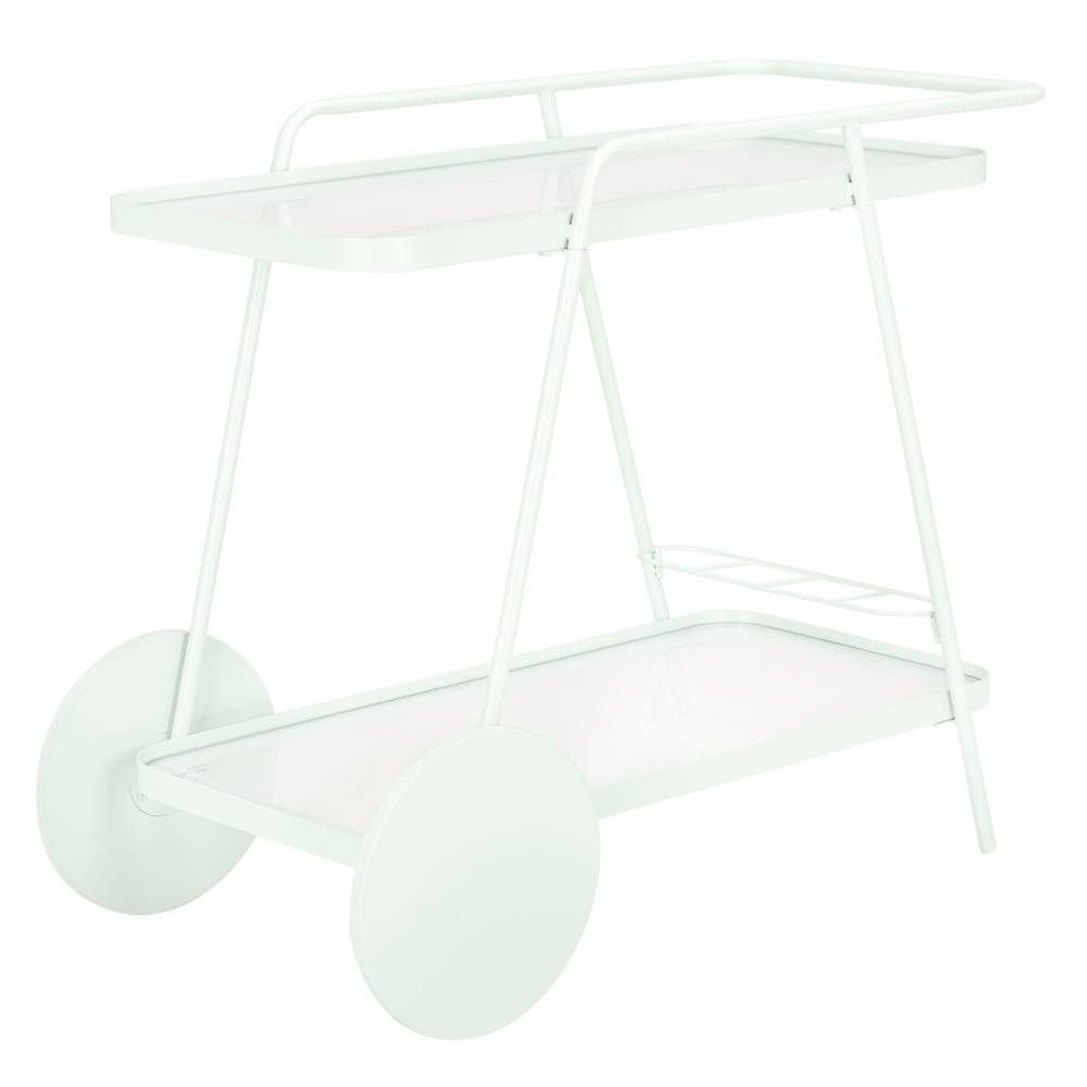 Chariots de setvice en métal/mdf/verre, blanc