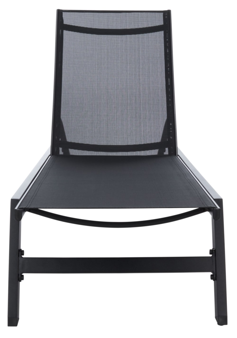Chaise longue d'extérieur aluminium noir