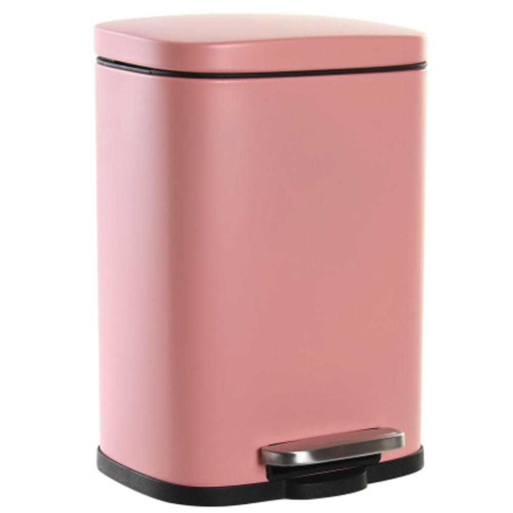 Poubelle salle de bain métal rose 5l