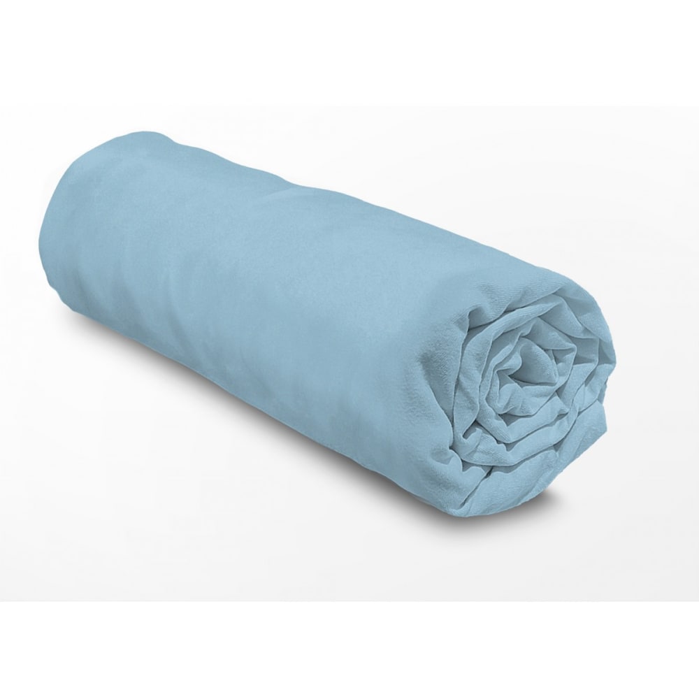 Drap housse 180x200 + 30 cm percale bleu maya — vue 3