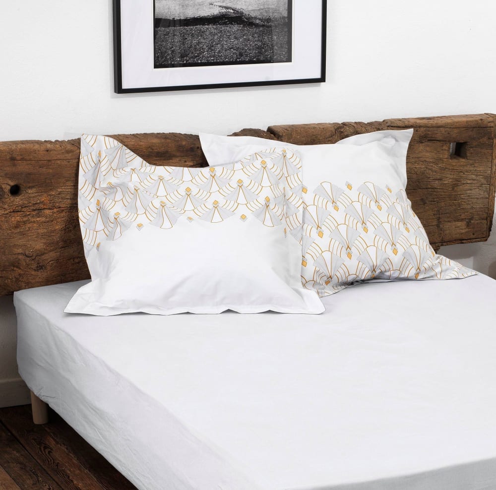 Drap housse 140x190 cm + 30 cm percale blanc