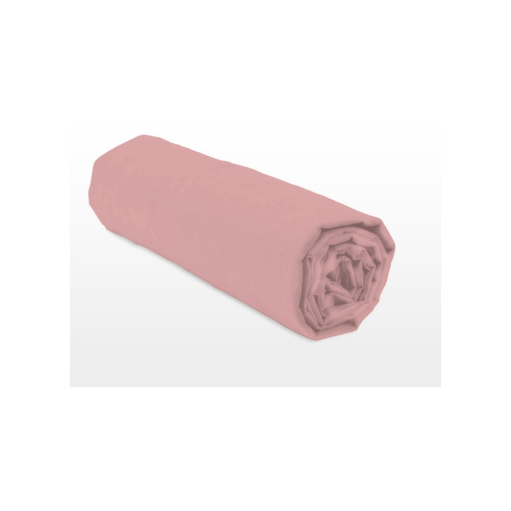 Drap housse 180x200 + 30 cm percale rose poudré — vue 3