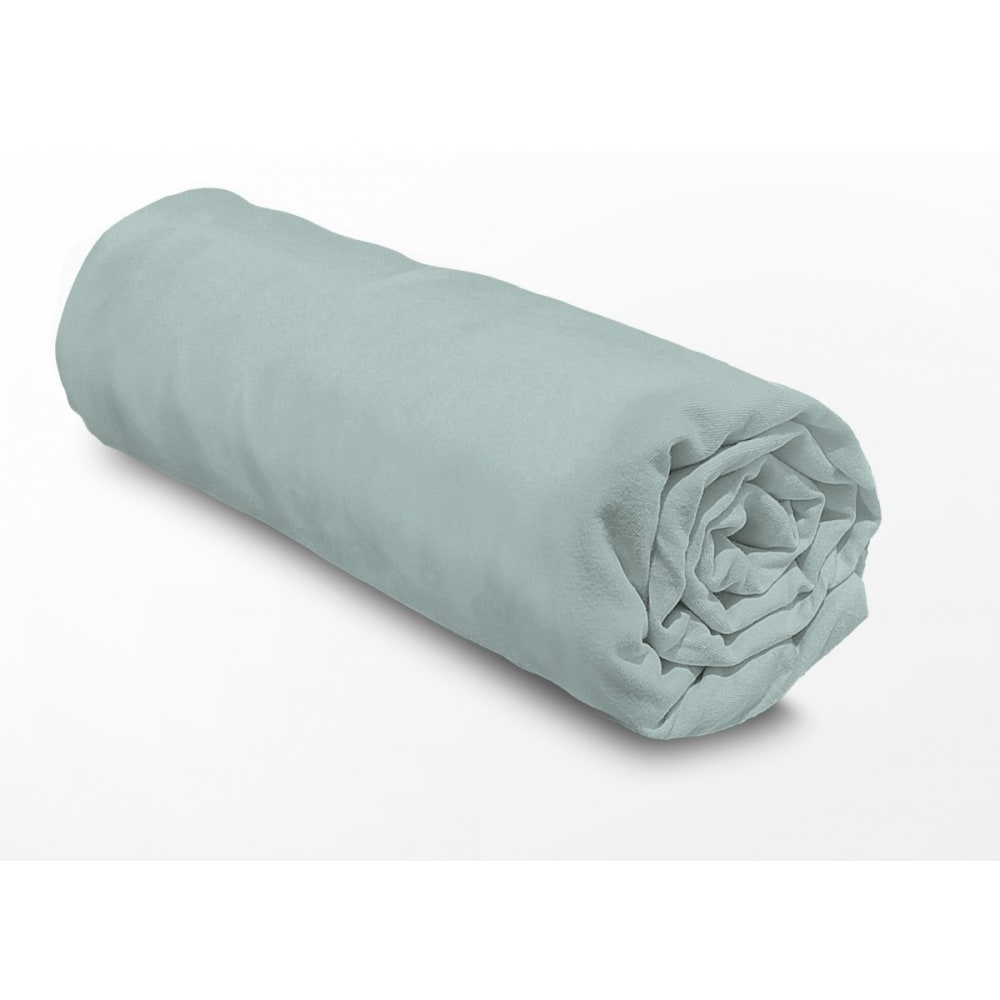 Drap housse 180x200 + 30 cm percale vert d'eau — vue 3