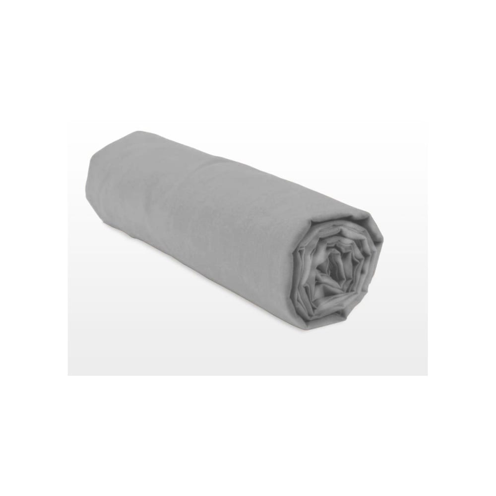 Drap housse 90x190 + 30 cm percale gris clair — vue 3
