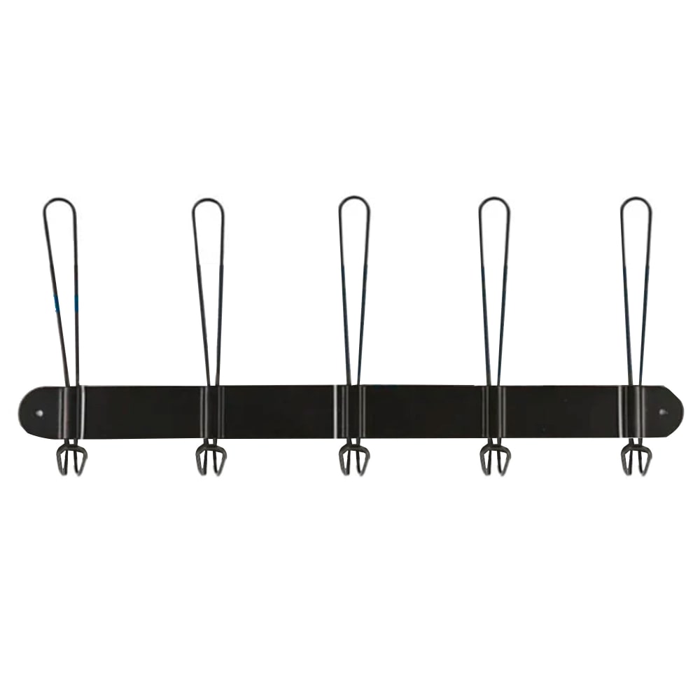 Portemanteau mural métal noir 5 crochets 48x18cm