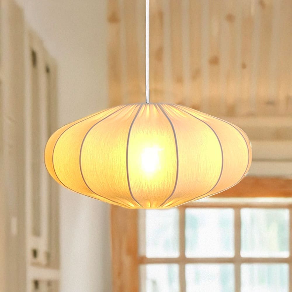 Suspension en métal et coton blanc 40x40x18cm — vue 3