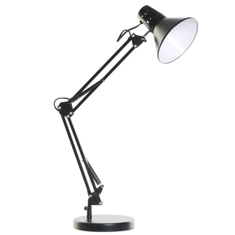 Lampe de bureau articulée flexo métal noir 22x39x69cm