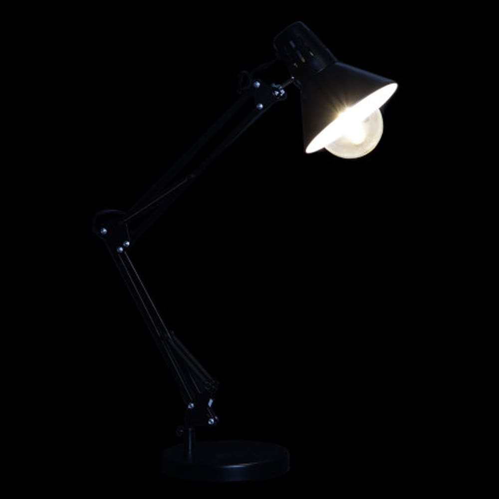 Lampe de bureau articulée flexo métal noir 22x39x69cm — vue 4