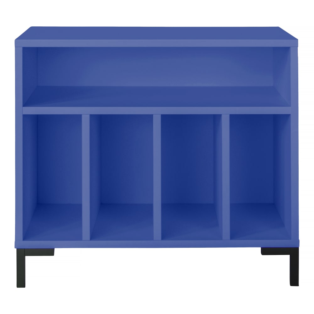 meuble pour vinyles bleu