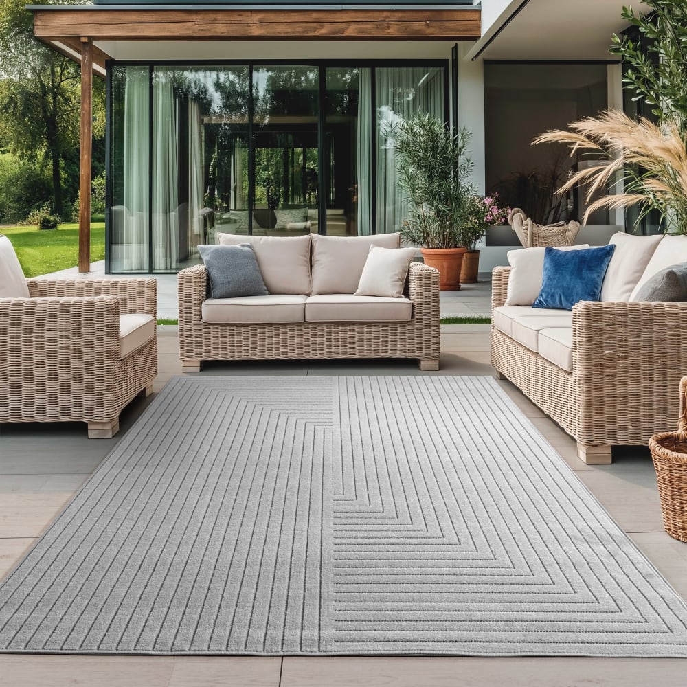 Skandinavischer Indoor/Outdoor-Teppich grau - 80x150 - Maisons Du
