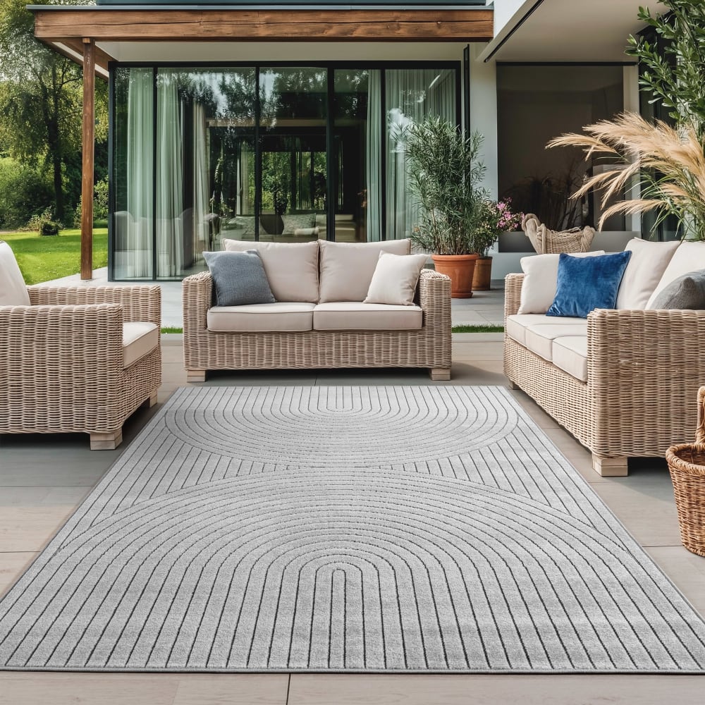 Skandinavischer Indoor/Outdoor-Teppich grau - 240x340 - Maisons
