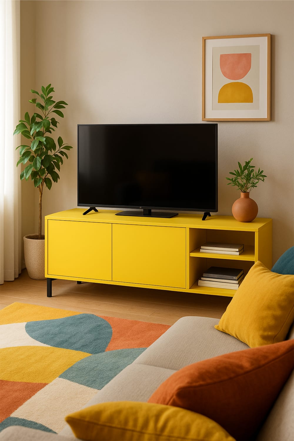 TV-Möbel 113 cm gelb - Maisons Du Monde